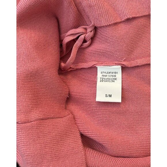 Ladies Small Medium Mauve Pink Ruched Knit Top Short Sleeve Shirt NWT Luna Ivy - Picture 6 of 7